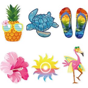 6 Pieces Cruise Door Magnets Decorations Cruise Door Decor Summer Cruise Magnets Flip Flop Turtle Car Magnets Pineapple Fridge Beach Refrigerator Magnets for Carnival Cruise Ship
