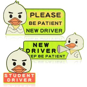 3 قطع مغناطيس سيارة للسائق الطالب، ملصق سائق جديد عاكس للطالب، يرجى التحلي بالصبر والحفاظ على المسافة مغناطيس السيارة كلب لطيف in Kuwait