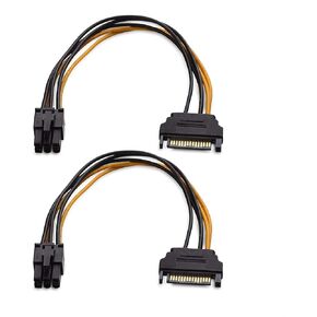Cable Matters 2-Pack 6 Pin to SATA Power Cable (SATA to 6 Pin PCIe) - 8 Inches
