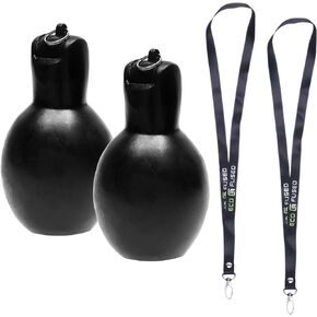Eco-Fused 2X Hand Squeeze Whistles - Includes 2X Lanyards - Indoor, Outdoor, Home, School - Sports, Trekking, Survival Kit- Referees, Coaches, Teachers