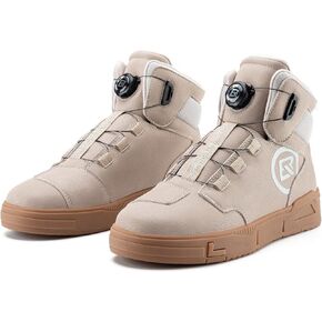 ROCKBROS Motorcycle Shoes for Men Reinforced Leather Motorcycle Riding Shoes Anti-Slip Breathable Motorcycle Riding Boots Motorcycle Protective Footwear