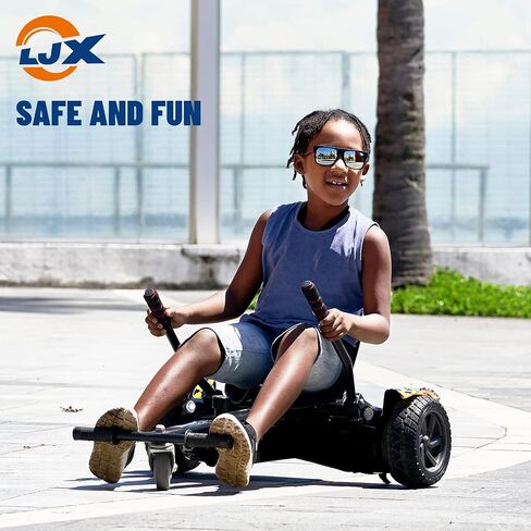 LJX Hoverboard Seat Attachment, Go Kart, Hoverboard Accessories for 6.5" 8" 10" Hoverboard, Wider Seat, Suitable for All Ages in Saudi Arabia