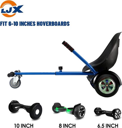 LJX Hoverboard Seat Attachment, Go Kart, Hoverboard Accessories for 6.5" 8" 10" Hoverboard, Wider Seat, Suitable for All Ages in Saudi Arabia