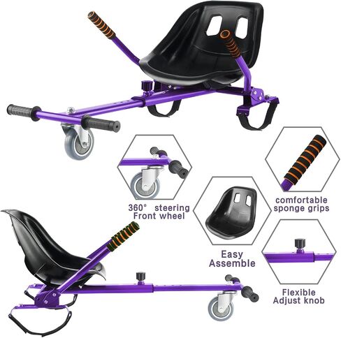 LJX Hoverboard Seat Attachment, Go Kart, Hoverboard Accessories for 6.5" 8" 10" Hoverboard, Wider Seat, Suitable for All Ages in Saudi Arabia