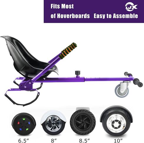LJX Hoverboard Seat Attachment, Go Kart, Hoverboard Accessories for 6.5" 8" 10" Hoverboard, Wider Seat, Suitable for All Ages in Saudi Arabia