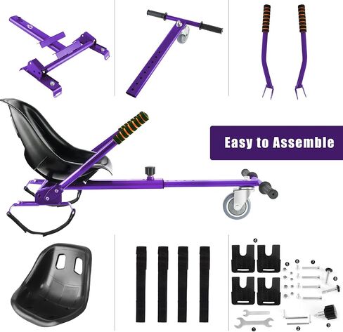 LJX Hoverboard Seat Attachment, Go Kart, Hoverboard Accessories for 6.5" 8" 10" Hoverboard, Wider Seat, Suitable for All Ages in Saudi Arabia