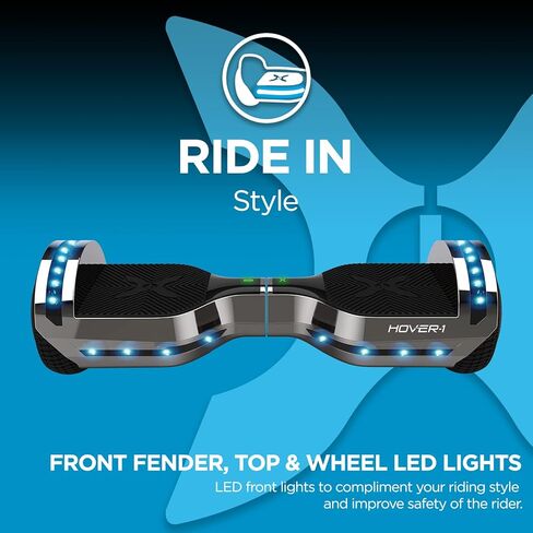 Hover-1 Chrome Electric Hoverboard | 6MPH Top Speed, 6 Mile Range, 4.5HR Full-Charge, Built-In Bluetooth Speaker, Rider Modes: Beginner to Expert in Kuwait