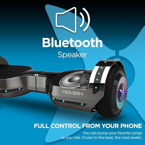 Hover-1 Chrome Electric Hoverboard | 6MPH Top Speed, 6 Mile Range, 4.5HR Full-Charge, Built-In Bluetooth Speaker, Rider Modes: Beginner to Expert in Kuwait