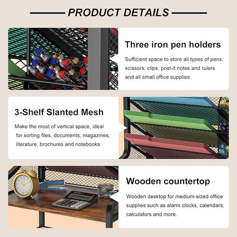 عربة ملفات هونجتامويا ذات 5 طبقات، منظم ملفات قائم مع مجلدات ملفات معلقة، منظم ورق صينية الرسائل مع حامل أقلام، تنظيم مكتب على عجلات للمكتب والمنزل والمدرسة in Kuwait