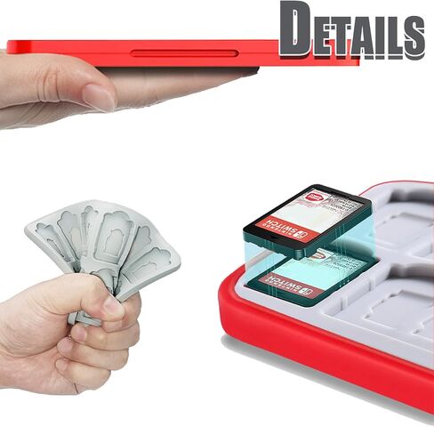 حافظة بطاقات ألعاب doepeBAE لجهاز نينتندو سويتش، حامل بطاقات ألعاب سويتش، صندوق تخزين بطاقات ألعاب سويتش، منظم بطاقات ألعاب سويتش ذو سعة كبيرة، 24 فتحة (D-1) in Kuwait