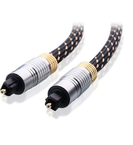 Cable Matters Toslink Cable (Toslink Optical Cable, Digital Optical Audio Cable) 6 Feet with Metal Connectors and Braided Jacket in Kuwait