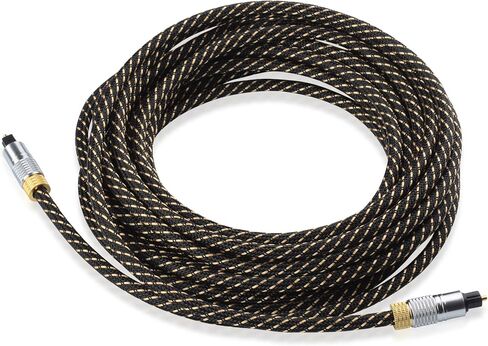 Cable Matters Toslink Cable (Toslink Optical Cable, Digital Optical Audio Cable) 6 Feet with Metal Connectors and Braided Jacket in Kuwait
