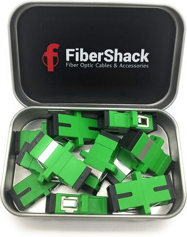 Fibershack - LC Coupler Tin - 20 Pack - Single Mode LC Fiber Couplers Set. LCUPC Fiber Adapters are Pre-Cleaned & Extend LCUPC Optical Cables. Connects SM Simplex or Duplex Cables in Kuwait