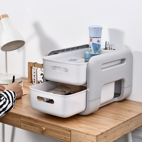 Skin fabric Eco-friendly material Rolling Drawer Cart Storage Organizer for Infants Home Office Under Table Kitchen Cosmetics Skincare Facial mask Lotion Menstrual pad in Saudi Arabia