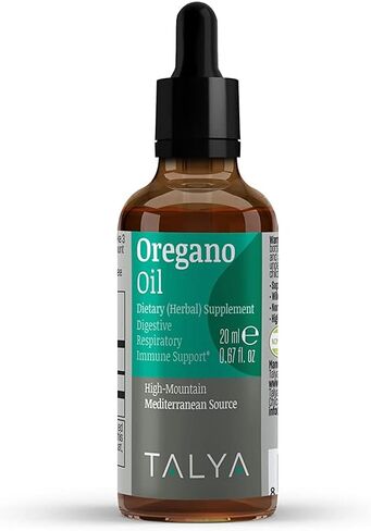 TALYA Oregano Oil 0.67 fl.oz | Oil of Oregano Liquid | Immune Support, High Carvacrol, Digestive Health | Non-GMO | Vegan | Mediterranean Oregano in Saudi Arabia