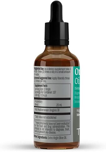 TALYA Oregano Oil 0.67 fl.oz | Oil of Oregano Liquid | Immune Support, High Carvacrol, Digestive Health | Non-GMO | Vegan | Mediterranean Oregano in Saudi Arabia