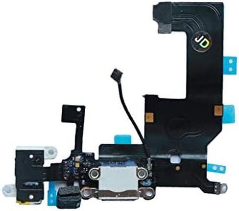 استبدال كابل مرن لمنفذ الشحن + جزء بديل لشريط منفذ سماعة الرأس لهاتف iPhone 5 باللون الأبيض... in Kuwait