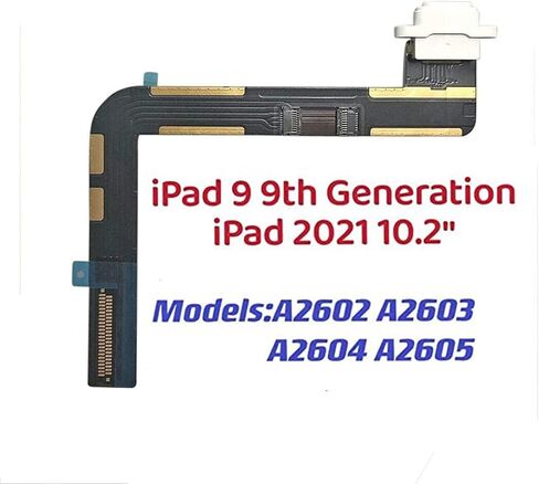 Dedyel Dock Connector Replacement Compatible with iPad 9 9th Gen 2021 10.2" A2602 A2603 A2604 A2605 Charging Port Replacement Assembly Flex Cable (Black) in Kuwait