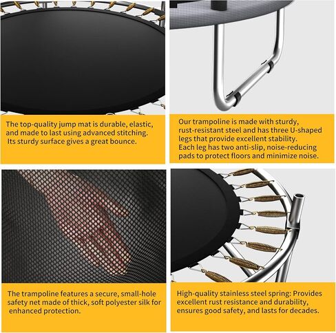 ترامبولين للأطفال - ترامبولين للأطفال في الأماكن المغلقة/الخارجية بطول 5 أقدام/ترامبولين للأطفال مع شبكة، ترامبولين دائري آمن صغير/للأطفال مع حاوية - هدية عيد ميلاد للأطفال in Kuwait