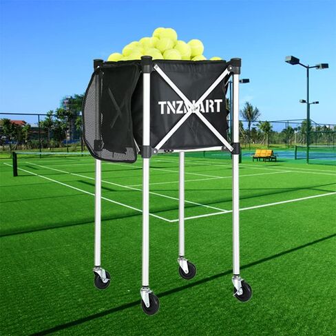 TNZMART كرة التنس قادوس مع عجلات سلة كرة التنس المحمولة سلة كرة التنس للسفر تحمل كرة التنس PickleBalls in Kuwait