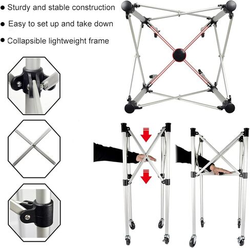 TNZMART كرة التنس قادوس مع عجلات سلة كرة التنس المحمولة سلة كرة التنس للسفر تحمل كرة التنس PickleBalls in Kuwait