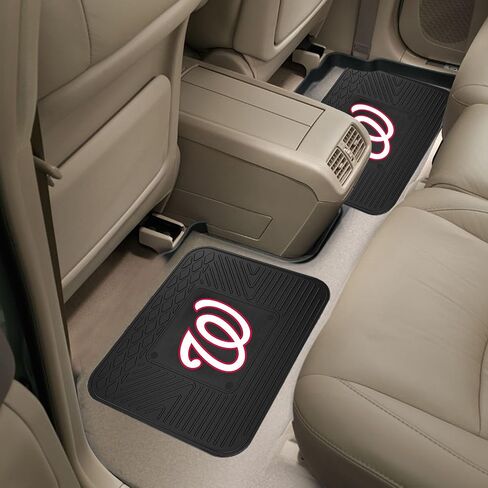 سجادات سيارة FANMATS 12347 MLB Washington Nationals للصف الخلفي - مجموعة من قطعتين، 14 بوصة. × 17 بوصة، حماية من جميع الأحوال الجوية، ملاءمة عالمية، تصميم خزان عميق، شعار الفريق المصبوب in Kuwait