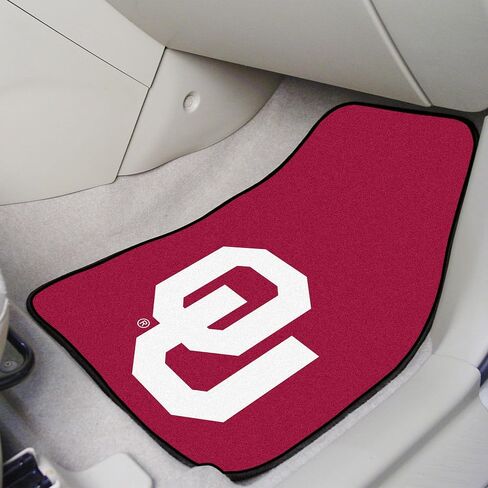 FANMATS - 5473 NCAA University of Oklahoma Sooners Nylon Face 2-pc Carpet Car Mat Set , 18"x27" in Saudi Arabia