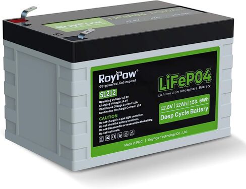 بطارية LiFePO4 12 فولت 12 أمبير، بطارية ليثيوم RoyPow 12 فولت 12 أمبير LiFePO4 مع قطع في درجة حرارة منخفضة، 3500 ~ 8000 دورة بطارية LiFePO4 12 فولت للدراجات البخارية للأطفال، النظام الشمسي، مكتشف الأسماك، RV، UPS الصغيرة، التخييم in Saudi Arabia