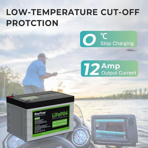 بطارية LiFePO4 12 فولت 12 أمبير، بطارية ليثيوم RoyPow 12 فولت 12 أمبير LiFePO4 مع قطع في درجة حرارة منخفضة، 3500 ~ 8000 دورة بطارية LiFePO4 12 فولت للدراجات البخارية للأطفال، النظام الشمسي، مكتشف الأسماك، RV، UPS الصغيرة، التخييم in Saudi Arabia