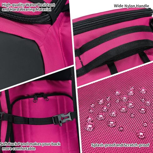 YCD-FLOCW Ski Boot Bag Backpack, 50L Large Capacity Water-Resistant Padded Ski Travel Bag & Snowboard Boot Bag for Ski Boots, Helmet, Goggles, Clothes, Gloves, Snowboard Gear (Pink) in Saudi Arabia