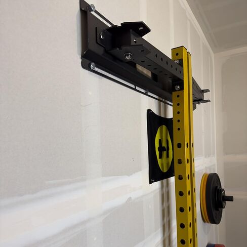 HULKFIT Pro Series 2.35" x 2.35" Folding Wall Mount Power Cage Rack with Pull Up Bar Attachments and Accessories - Multi Color in Kuwait