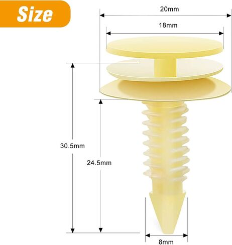 GOOACC 25 Front Door Trim Panel Retainers Clips Replaces for GM 10153057 Chevy Buick GMC Jimmy Pontiac Grand Prix 8mm Hole - 25pcs in Saudi Arabia