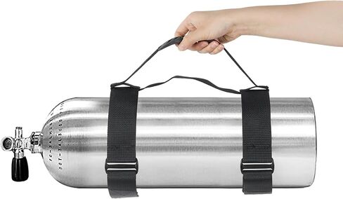 حامل خزان غوص سكوبا قابل للتعديل، حامل خزان حزام للخدمة الشاقة، أشرطة حامل أسطوانة الهواء مع مقبض مريح، وسادة مضادة للانزلاق، أسود in Kuwait