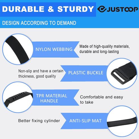 حامل خزان غوص سكوبا قابل للتعديل، حامل خزان حزام للخدمة الشاقة، أشرطة حامل أسطوانة الهواء مع مقبض مريح، وسادة مضادة للانزلاق، أسود in Kuwait