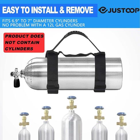 حامل خزان غوص سكوبا قابل للتعديل، حامل خزان حزام للخدمة الشاقة، أشرطة حامل أسطوانة الهواء مع مقبض مريح، وسادة مضادة للانزلاق، أسود in Kuwait