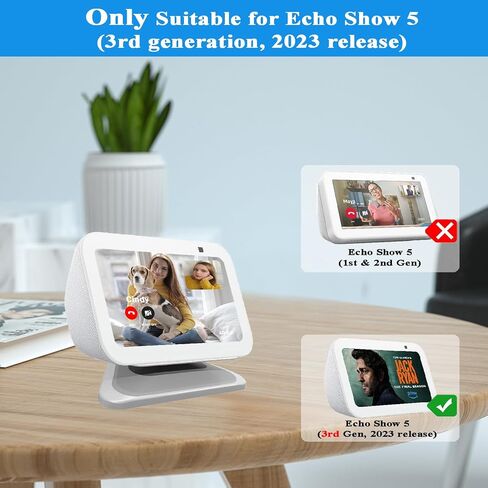 Adjustable Stand for All-new Echo Show 5 (3rd Gen), Smart Display Magnetic Stand Mount Compatible with Echo Show 5 (3rd Gen, 2023 release), with 360 Degree Rotation Tilt and Anti-Slip Base (Black) in Kuwait