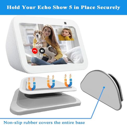 Adjustable Stand for All-new Echo Show 5 (3rd Gen), Smart Display Magnetic Stand Mount Compatible with Echo Show 5 (3rd Gen, 2023 release), with 360 Degree Rotation Tilt and Anti-Slip Base (Black) in Kuwait