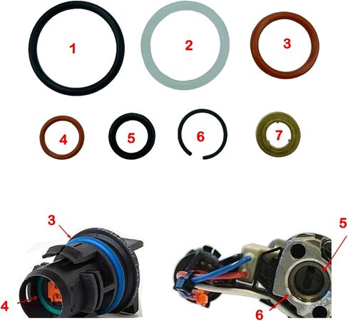 مجموعة سدادات الحاقن KOHUIPU G2.8 مناسبة لسيارة Ford Powerstroke 4.5L LCF 2006-2010 6.0L 2003-2010 6.0L Navistar 2002.5-2010 3C3Z9229AA CM5055 1843682C91 (مجموعة من 8) in Kuwait
