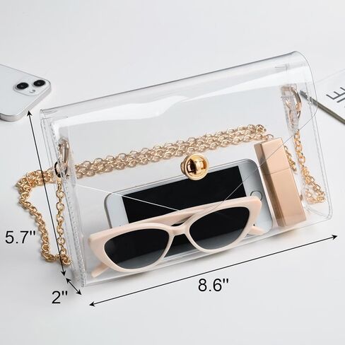 Clear Purse for Women, Clear Crossbody Bag Stadium Approved, Small Cute Clear Stadium Bag for Concerts Sports Events in Kuwait