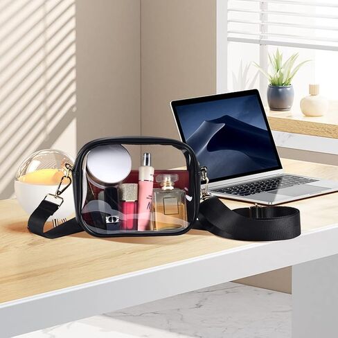 حقيبة Armiwiin الشفافة المعتمدة في الاستاد، حقيبة كروس شفافة مع حزام قابل للإزالة والتعديل لحدث الحفلات الرياضية in Kuwait