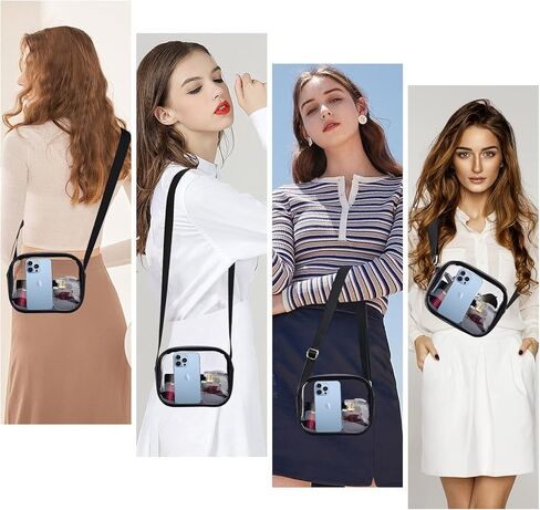 حقيبة Armiwiin الشفافة المعتمدة في الاستاد، حقيبة كروس شفافة مع حزام قابل للإزالة والتعديل لحدث الحفلات الرياضية in Kuwait