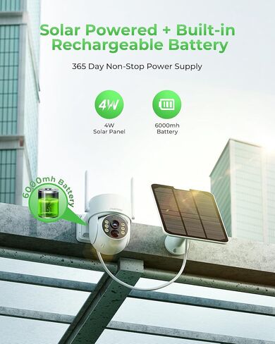 CAMCAMP Wireless Solar Security Camera Outdoor 4 Pack, 2K Solar Home Security Camera System with 10" 10CH NVR Monitor &500GB HDD, 0 Monthly Fee, HDMI Output Color Night Vision Motion Alert 2-Way Talk in Kuwait