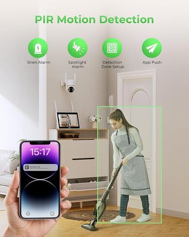 CAMCAMP Wireless Solar Security Camera Outdoor 4 Pack, 2K Solar Home Security Camera System with 10" 10CH NVR Monitor &500GB HDD, 0 Monthly Fee, HDMI Output Color Night Vision Motion Alert 2-Way Talk in Kuwait