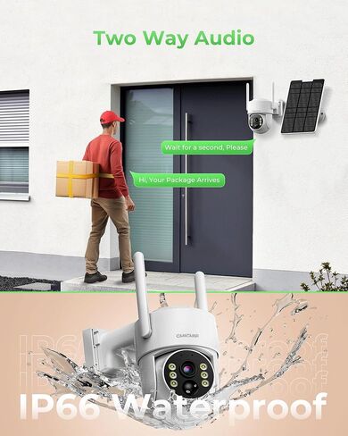 CAMCAMP Wireless Solar Security Camera Outdoor 4 Pack, 2K Solar Home Security Camera System with 10" 10CH NVR Monitor &500GB HDD, 0 Monthly Fee, HDMI Output Color Night Vision Motion Alert 2-Way Talk in Kuwait
