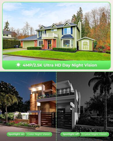 CAMCAMP Wireless Solar Security Camera Outdoor 4 Pack, 2K Solar Home Security Camera System with 10" 10CH NVR Monitor &500GB HDD, 0 Monthly Fee, HDMI Output Color Night Vision Motion Alert 2-Way Talk in Kuwait