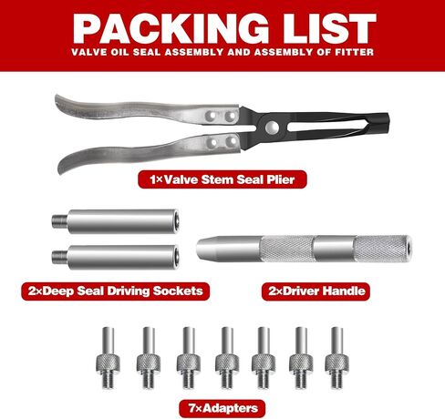 مجموعة إزالة ختم الصمام المكونة من 11 قطعة، أداة إزالة ختم جذع الصمام، مجموعة أدوات إصلاح محرك السيارات تتضمن كماشة ومآخذ ومقابض محرك ومحولات in Kuwait