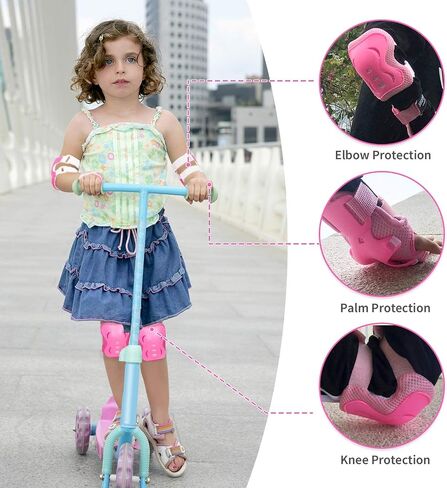 Kids/Youth Knee Pads Elbow Pad Wrist Guards Protective Gear Set, for Child Roller Skates, Cycling Bike, Skateboard, Inline Skatings, Scooter Riding, BMX Bike, and Other Outdoor Sports Activities in Kuwait