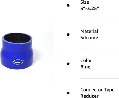 LTI Universal 76mm to 83mm 4-Ply Reinforced High Performance 3" to 3.25" ID Straight Reducer Silicone Hose Coupler (3"-3.25" Blue) in Saudi Arabia