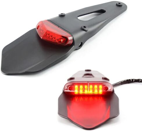 ZW Homeland Rear Fender Brake Tail Light LED Lamp Red with Bracket For Motorcycle Motocross Dirt Bike XR CRF KLX Enduro EXC Mountain Bike Stalls (Red Lens) in Saudi Arabia