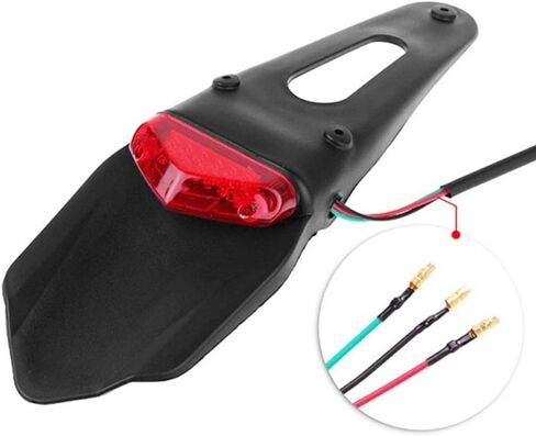 ZW Homeland Rear Fender Brake Tail Light LED Lamp Red with Bracket For Motorcycle Motocross Dirt Bike XR CRF KLX Enduro EXC Mountain Bike Stalls (Red Lens) in Saudi Arabia